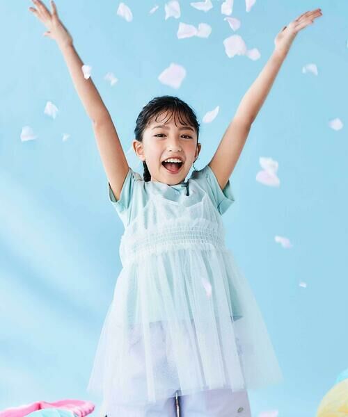 SLAP SLIP / スラップ スリップ その他トップス | ラメチュールキャミソール+半袖Tシャツ2点セット(80~130cm) | 詳細25