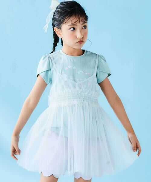 SLAP SLIP / スラップ スリップ その他トップス | ラメチュールキャミソール+半袖Tシャツ2点セット(80~130cm) | 詳細19