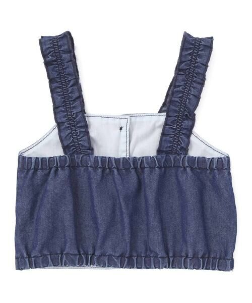 SLAP SLIP / スラップ スリップ セットアップ | フリル肩ひもビスチェ+サイドプリントデニムパンツ2点セット(80~130cm) | 詳細2