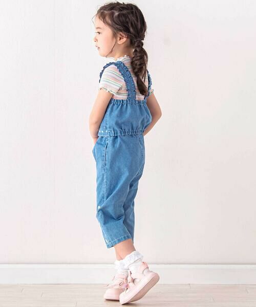 SLAP SLIP / スラップ スリップ セットアップ | フリル肩ひもビスチェ+サイドプリントデニムパンツ2点セット(80~130cm) | 詳細21