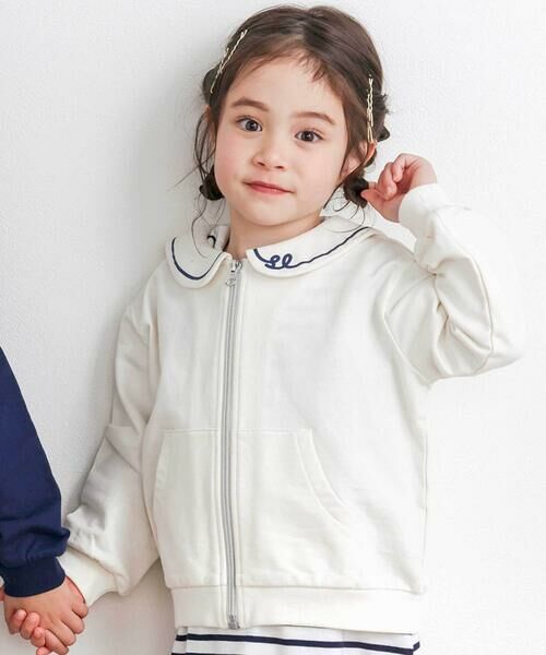 SLAP SLIP / スラップ スリップ パーカー | クマ刺しゅうカンガルーポケットセーラーカラーフルジップパーカー(80~130cm) | 詳細3