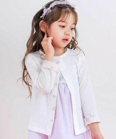 SLAP SLIP / スラップ スリップ カーディガン・ボレロ | 【UVカット】折り返しプリント柄リボン刺しゅうカーディガン(80~130cm)