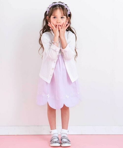 SLAP SLIP / スラップ スリップ カーディガン・ボレロ | 【UVカット】折り返しプリント柄リボン刺しゅうカーディガン(80~130cm) | 詳細2