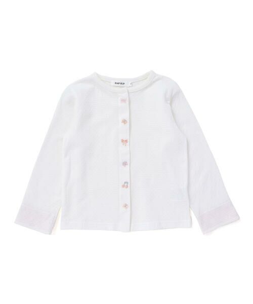 SLAP SLIP / スラップ スリップ カーディガン・ボレロ | 【UVカット】折り返しプリント柄リボン刺しゅうカーディガン(80~130cm) | 詳細4