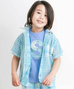 SLAP SLIP / スラップ スリップ シャツ・ブラウス | 【お揃い】ポケット付きダブルガーゼリバーシブル半袖チェックシャツ(80~130cm)