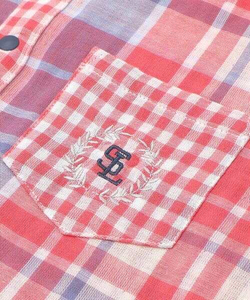 SLAP SLIP / スラップ スリップ シャツ・ブラウス | 【お揃い】ポケット付きダブルガーゼリバーシブル半袖チェックシャツ(80~130cm) | 詳細9