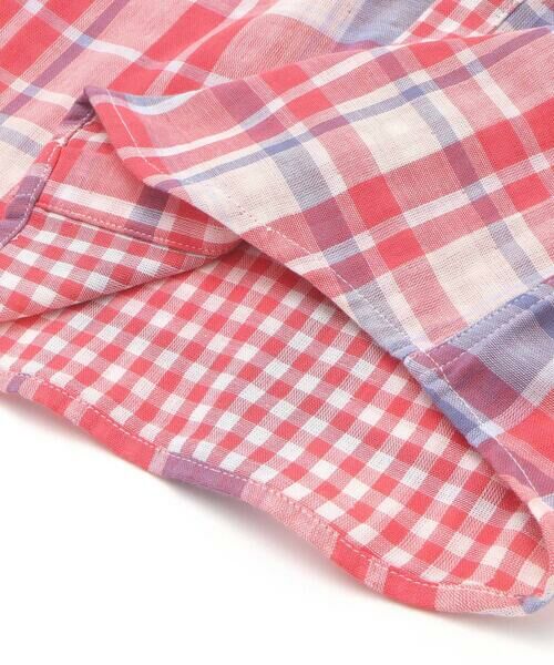 SLAP SLIP / スラップ スリップ シャツ・ブラウス | 【お揃い】ポケット付きダブルガーゼリバーシブル半袖チェックシャツ(80~130cm) | 詳細11