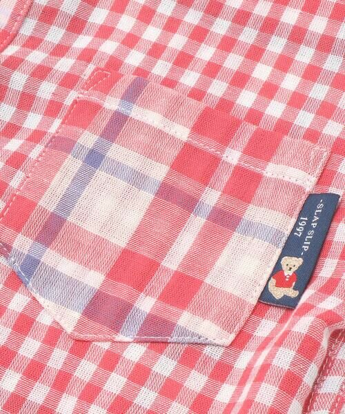 SLAP SLIP / スラップ スリップ シャツ・ブラウス | 【お揃い】ポケット付きダブルガーゼリバーシブル半袖チェックシャツ(80~130cm) | 詳細15