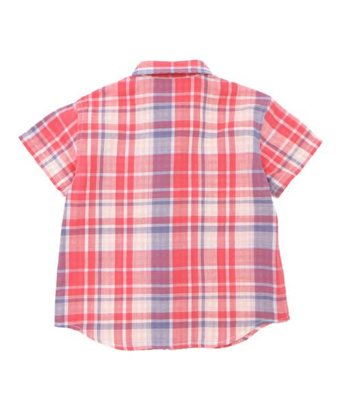 SLAP SLIP / スラップ スリップ シャツ・ブラウス | 【お揃い】ポケット付きダブルガーゼリバーシブル半袖チェックシャツ(80~130cm) | 詳細5