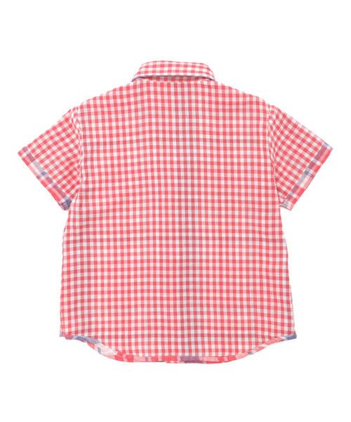 SLAP SLIP / スラップ スリップ シャツ・ブラウス | 【お揃い】ポケット付きダブルガーゼリバーシブル半袖チェックシャツ(80~130cm) | 詳細7
