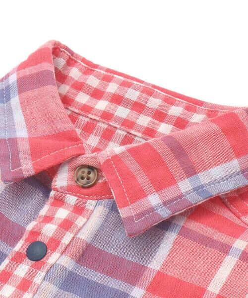 SLAP SLIP / スラップ スリップ シャツ・ブラウス | 【お揃い】ポケット付きダブルガーゼリバーシブル半袖チェックシャツ(80~130cm) | 詳細8