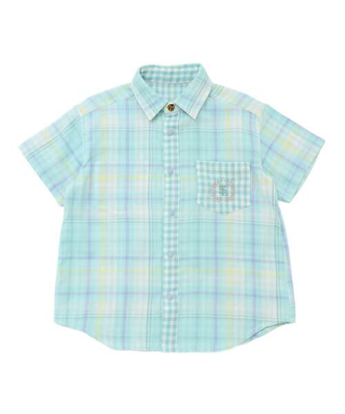 SLAP SLIP / スラップ スリップ シャツ・ブラウス | 【お揃い】ポケット付きダブルガーゼリバーシブル半袖チェックシャツ(80~130cm) | 詳細19