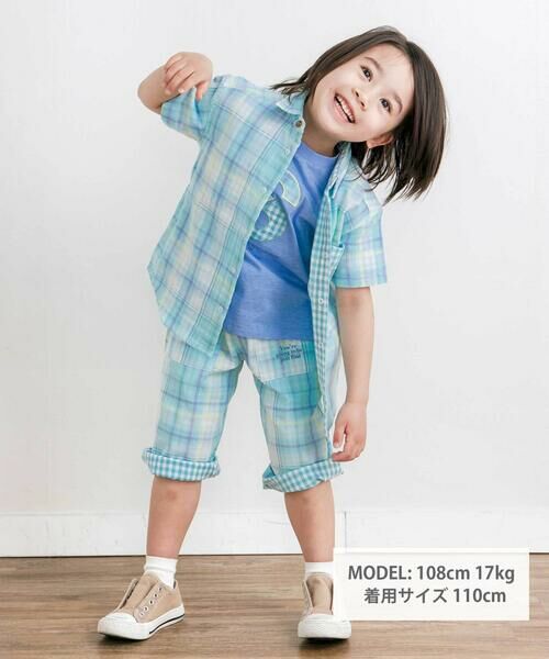 SLAP SLIP / スラップ スリップ シャツ・ブラウス | 【お揃い】ポケット付きダブルガーゼリバーシブル半袖チェックシャツ(80~130cm) | 詳細18