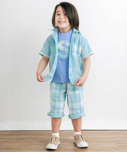 SLAP SLIP / スラップ スリップ シャツ・ブラウス | 【お揃い】ポケット付きダブルガーゼリバーシブル半袖チェックシャツ(80~130cm) | 詳細23