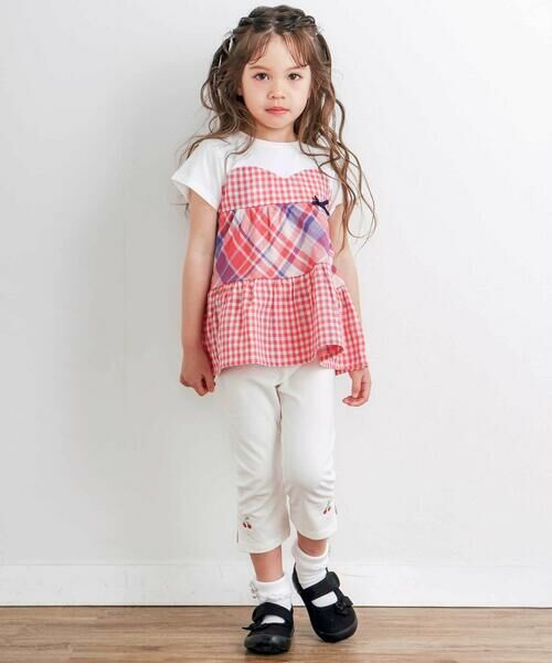 SLAP SLIP / スラップ スリップ レギンス・スパッツ | 【お揃い】無地花柄スリット裾ホットフィックス7分丈レギンス(80~120cm) | 詳細5