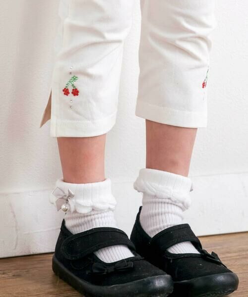 SLAP SLIP / スラップ スリップ レギンス・スパッツ | 【お揃い】無地花柄スリット裾ホットフィックス7分丈レギンス(80~120cm) | 詳細6