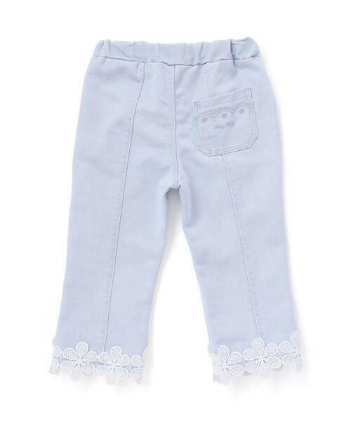 SLAP SLIP / スラップ スリップ デニムパンツ | 裾お花レースデニムニットセンタータック7分丈パンツ(80~130cm) | 詳細10