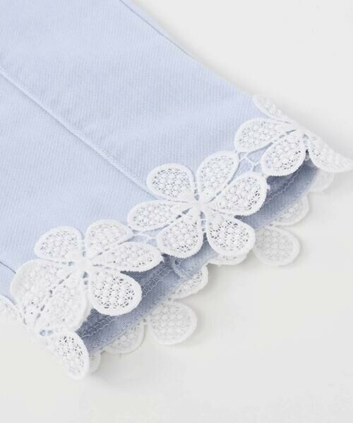 SLAP SLIP / スラップ スリップ デニムパンツ | 裾お花レースデニムニットセンタータック7分丈パンツ(80~130cm) | 詳細14