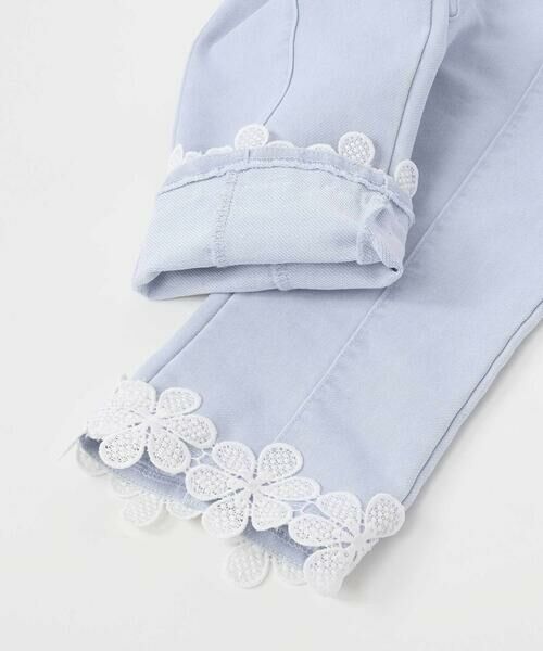 SLAP SLIP / スラップ スリップ デニムパンツ | 裾お花レースデニムニットセンタータック7分丈パンツ(80~130cm) | 詳細15