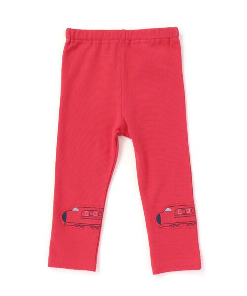 SLAP SLIP / スラップ スリップ ショート・ハーフ・半端丈パンツ | 恐竜電車膝パッチ総柄ミラノリブ7分丈パンツ(80~120cm) | 詳細3