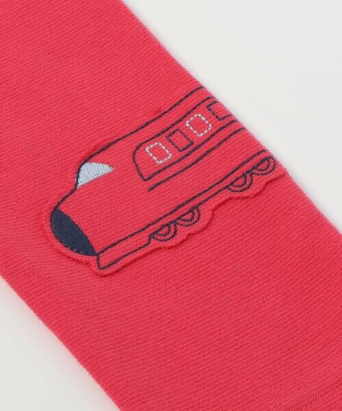 SLAP SLIP / スラップ スリップ ショート・ハーフ・半端丈パンツ | 恐竜電車膝パッチ総柄ミラノリブ7分丈パンツ(80~120cm) | 詳細5