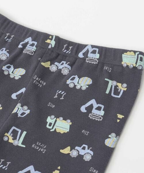 SLAP SLIP / スラップ スリップ ショート・ハーフ・半端丈パンツ | 恐竜電車膝パッチ総柄ミラノリブ7分丈パンツ(80~120cm) | 詳細13