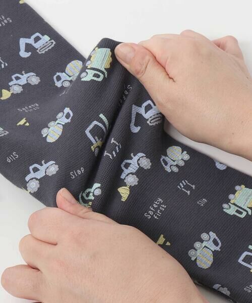 SLAP SLIP / スラップ スリップ ショート・ハーフ・半端丈パンツ | 恐竜電車膝パッチ総柄ミラノリブ7分丈パンツ(80~120cm) | 詳細15