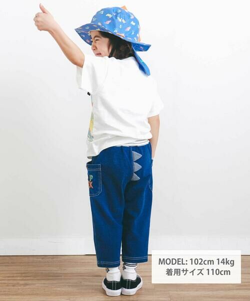 SLAP SLIP / スラップ スリップ デニムパンツ | 恐竜背びれサイドポケット付き7分丈パンツ(80~120cm) | 詳細10