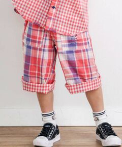 SLAP SLIP / スラップ スリップ ショート・ハーフ・半端丈パンツ | 【お揃い】ポケット付きダブルガーゼリバーシブル7分丈パンツ(80~130cm)