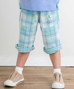 SLAP SLIP / スラップ スリップ ショート・ハーフ・半端丈パンツ | 【お揃い】ポケット付きダブルガーゼリバーシブル7分丈パンツ(80~130cm)