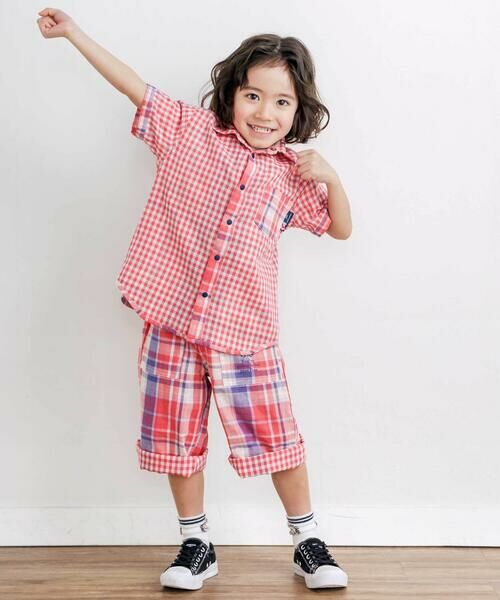 SLAP SLIP / スラップ スリップ ショート・ハーフ・半端丈パンツ | 【お揃い】ポケット付きダブルガーゼリバーシブル7分丈パンツ(80~130cm) | 詳細3