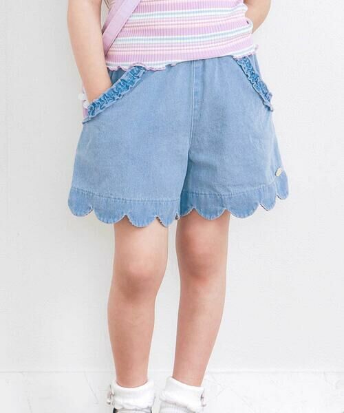 SLAP SLIP/スラップ スリップ 裾スカラップポケットフリルショートパンツ(90~130cm) ブルー 130cm SLAP SLIP/スラップ スリップ 裾スカラップポケットフリルショートパンツ(90~130cm) ブルー 130cm