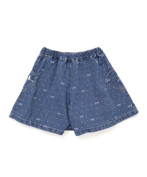 SLAP SLIP / スラップ スリップ ショート・ハーフ・半端丈パンツ | ドットリボンプリント柄ハートポケットタックデニムスカパン(90~130cm) | 詳細6