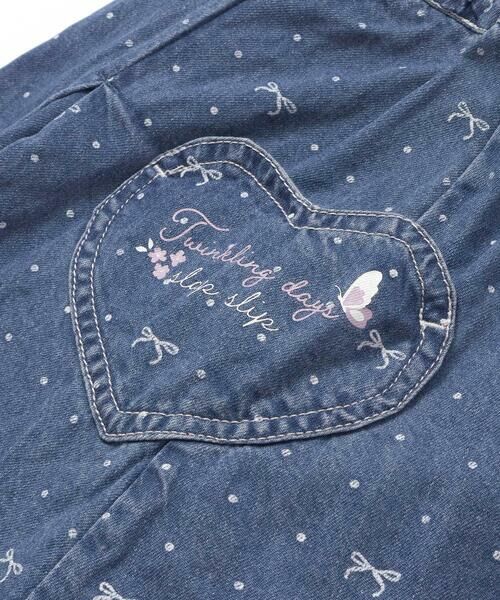 SLAP SLIP / スラップ スリップ ショート・ハーフ・半端丈パンツ | ドットリボンプリント柄ハートポケットタックデニムスカパン(90~130cm) | 詳細8