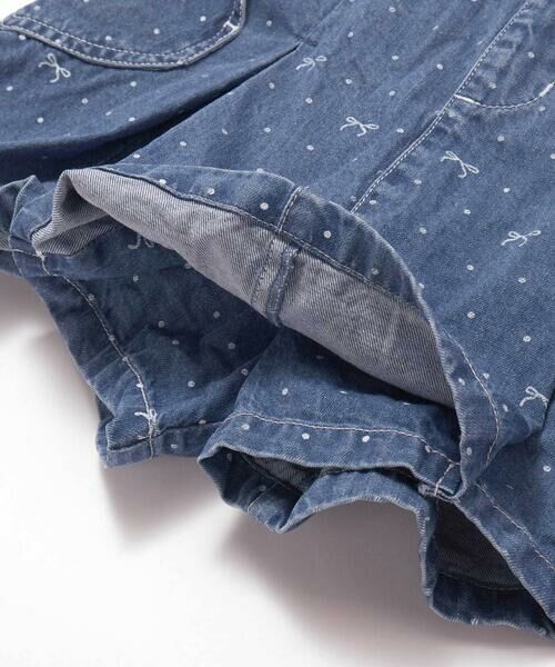 SLAP SLIP / スラップ スリップ ショート・ハーフ・半端丈パンツ | ドットリボンプリント柄ハートポケットタックデニムスカパン(90~130cm) | 詳細10