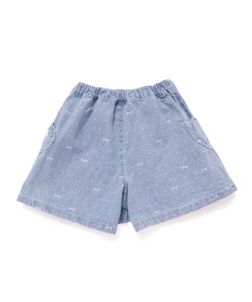 SLAP SLIP / スラップ スリップ ショート・ハーフ・半端丈パンツ | ドットリボンプリント柄ハートポケットタックデニムスカパン(90~130cm) | 詳細20