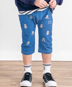 SLAP SLIP / スラップ スリップ ショート・ハーフ・半端丈パンツ | クルマくまイチゴデニム風プリント5.5分丈パンツ(80~120cm)