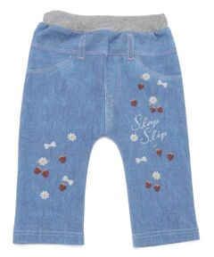 SLAP SLIP / スラップ スリップ ショート・ハーフ・半端丈パンツ | クルマくまイチゴデニム風プリント5.5分丈パンツ(80~120cm)