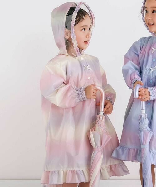 SLAP SLIP / スラップ スリップ その他 | 【お揃い】収納トートバッグ付フリルリボンオーロラレインコート(95~135cm) | 詳細2