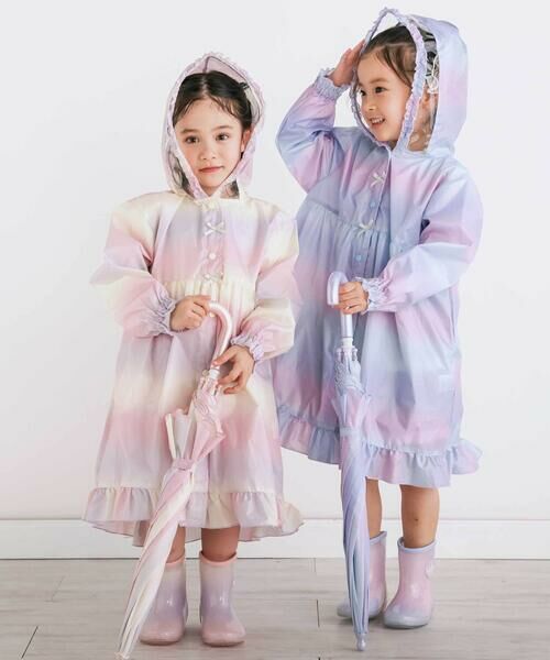 SLAP SLIP / スラップ スリップ その他 | 【お揃い】収納トートバッグ付フリルリボンオーロラレインコート(95~135cm) | 詳細7