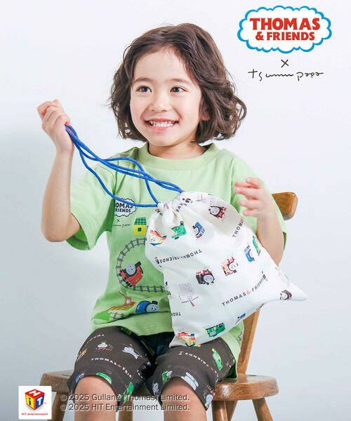 SLAP SLIP / スラップ スリップ ポーチ | 【きかんしゃトーマス×つむぱぱ×SLAPSLIP】THOMAS＆FRIENDS総柄きんちゃく袋 | 詳細1