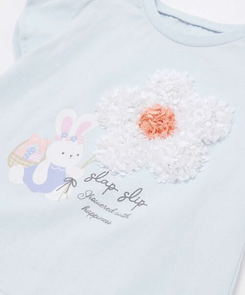 SLAP SLIP / スラップ スリップ Tシャツ | くしゅくしゅシフォンお花ウサギモチーフTシャツ(80~130cm) | 詳細10