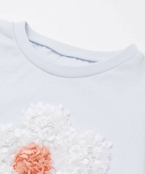 SLAP SLIP / スラップ スリップ Tシャツ | くしゅくしゅシフォンお花ウサギモチーフTシャツ(80~130cm) | 詳細9