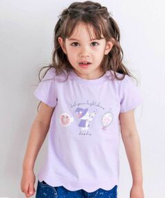 SLAP SLIP / スラップ スリップ Tシャツ | 【お揃い】アニマルキラキラパッチ裾スカラップTシャツ(80~130cm)