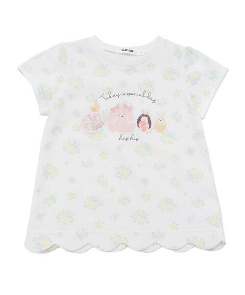 SLAP SLIP / スラップ スリップ Tシャツ | 【お揃い】アニマルキラキラパッチ裾スカラップTシャツ(80~130cm) | 詳細8