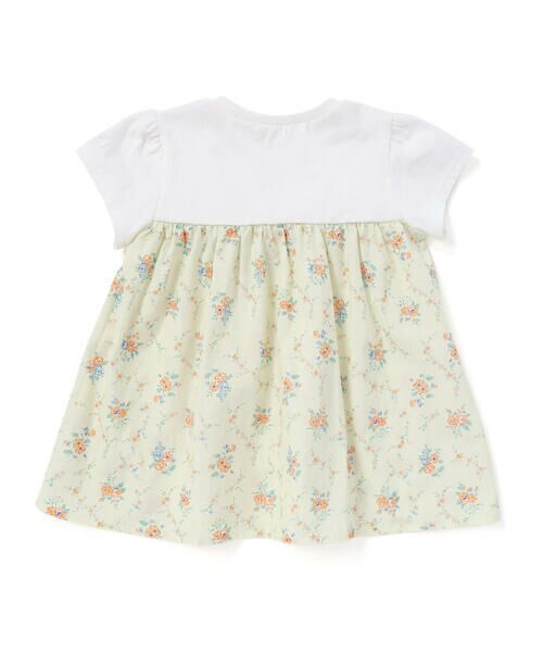 SLAP SLIP / スラップ スリップ Tシャツ | 【お揃い】リボン付き花柄ドッキングTシャツ(80~130cm) | 詳細2