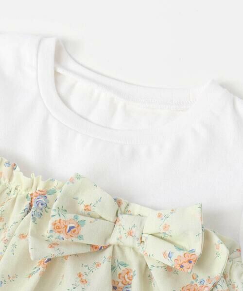 SLAP SLIP / スラップ スリップ Tシャツ | 【お揃い】リボン付き花柄ドッキングTシャツ(80~130cm) | 詳細3