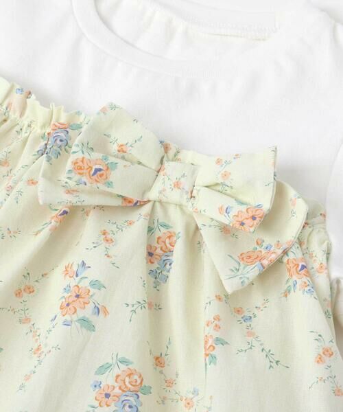 SLAP SLIP / スラップ スリップ Tシャツ | 【お揃い】リボン付き花柄ドッキングTシャツ(80~130cm) | 詳細4