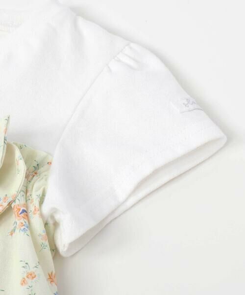 SLAP SLIP / スラップ スリップ Tシャツ | 【お揃い】リボン付き花柄ドッキングTシャツ(80~130cm) | 詳細5