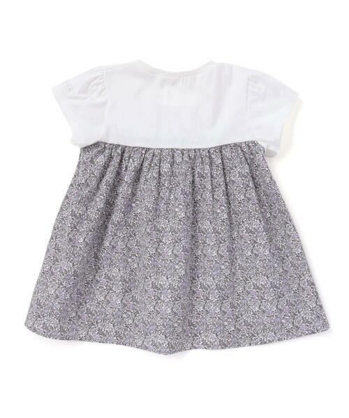 SLAP SLIP / スラップ スリップ Tシャツ | 【お揃い】リボン付き花柄ドッキングTシャツ(80~130cm) | 詳細13